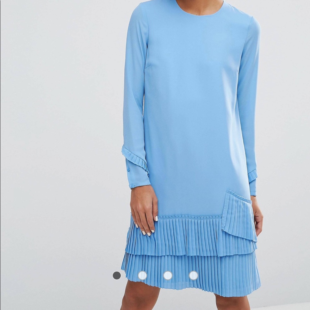 Warehouse Pleated Hem Shift Dress